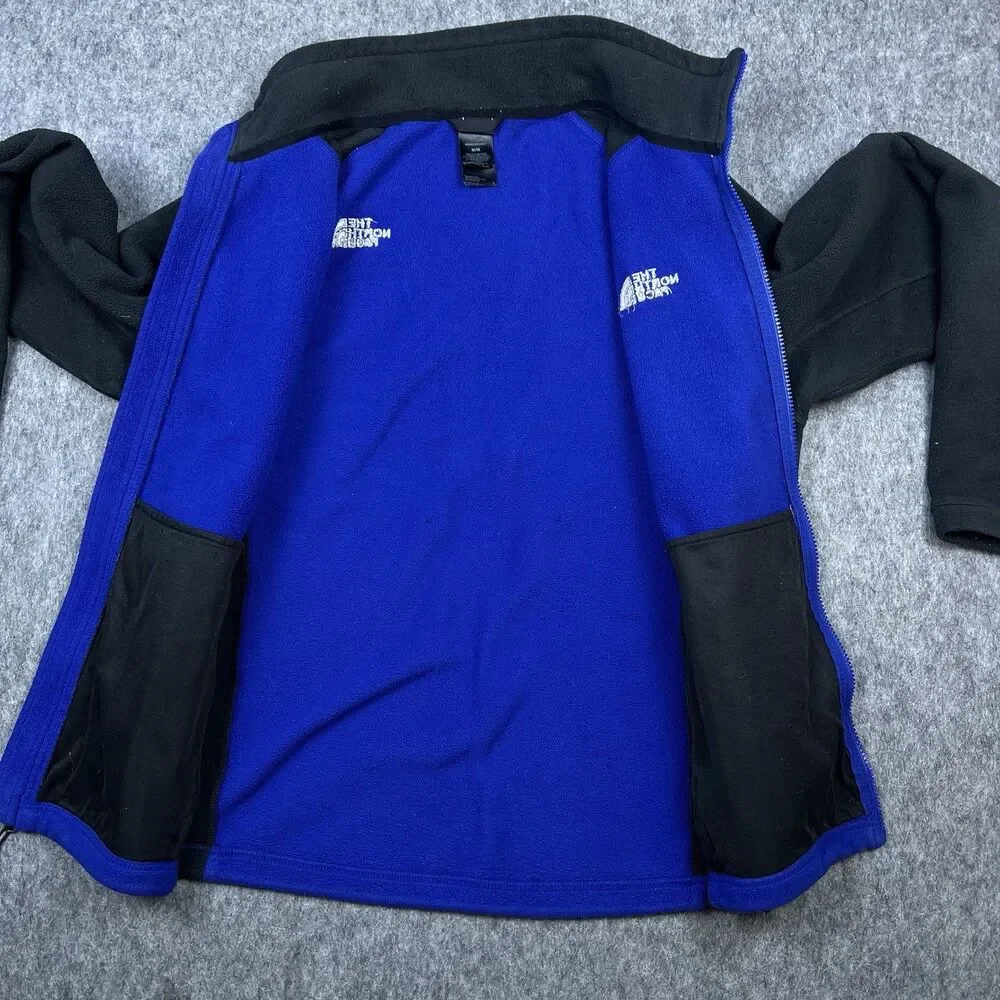 The North Face Men's Jacket Fleece Full Zip Blue Black Outdoor Hiking Y2K Size M